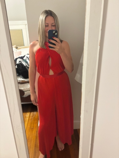 Plisse Halter Jumpsuit | Nuuly