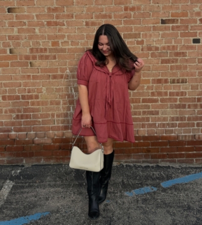 Short-Sleeve Bow-Front Tunic Mini Dress | Nuuly