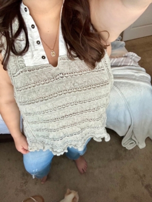 ♡♡ unof Knit tank top ブルー ♡♡ unof Knit tank top ブルー ニット タンク タンクトップ