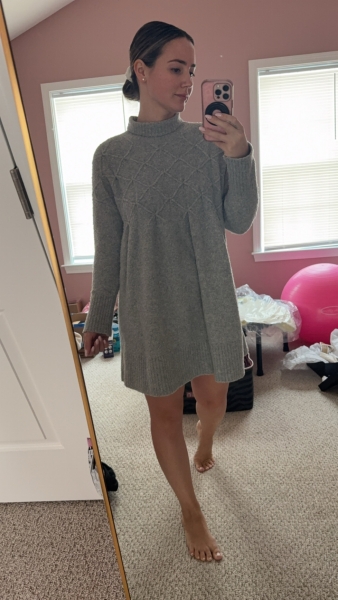 sachin and babi light blue dress How To Style Sweater Dresses In A Polished Way