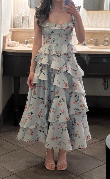 Sydney Corset Fit-and-Flare Taffeta Midi Dress | Nuuly