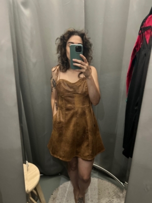 Faux suede hot sale mini dress