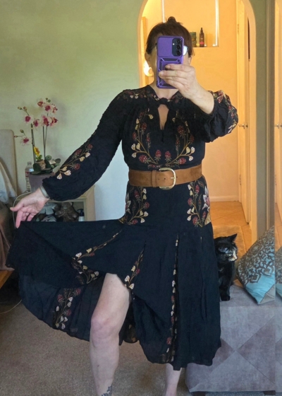 black berry garden long sleeve pleated maxi dress reviews NW AUTH FARM RIO Black Berry Garden Long Sleeve Pleated Maxi Dress Sz SMALL  S