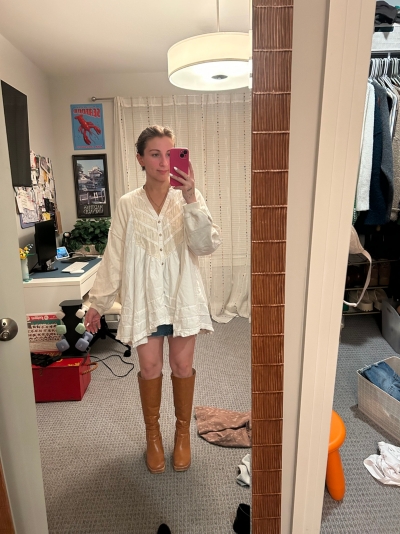 oh polly white mini dress Long Sleeve Embellished Cowl Neck Mini Dress in White - 2 / Regular