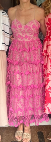Lace Layered Midi Dress | Nuuly