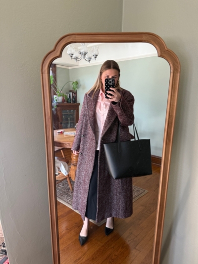 Herringbone Wool-Blend Oversized Coat | Nuuly