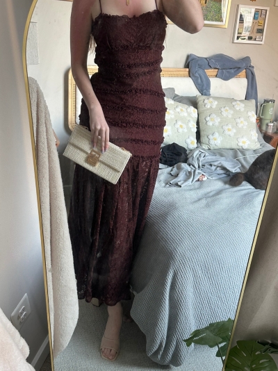 Zoe Strappy Stretch Lace Midi Dress | Nuuly