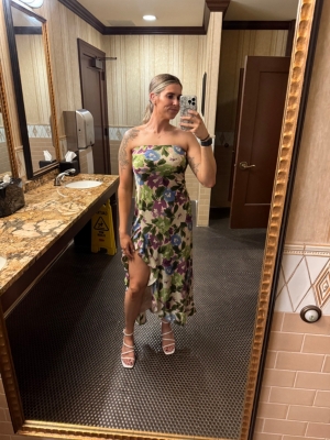 Strapless Floral Slip Maxi Dress