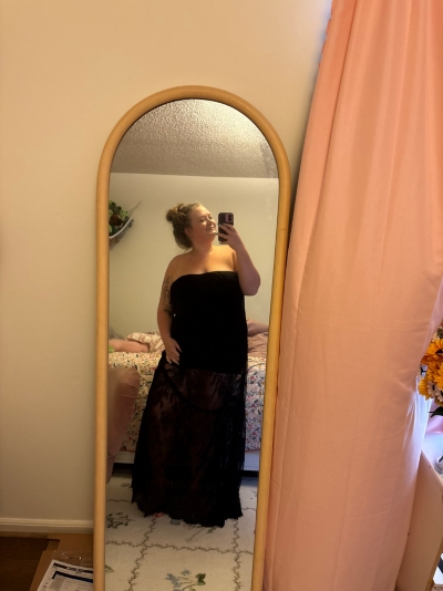 Anna Strapless Sheer Lace Maxi Dress
