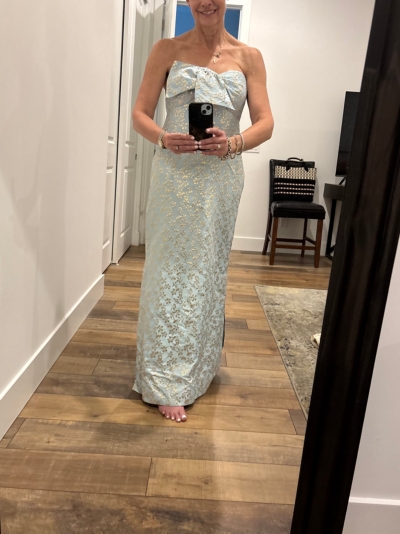chinese dress ladies Carlynn Satin Maxi Bow Dress  The Pink Cottage