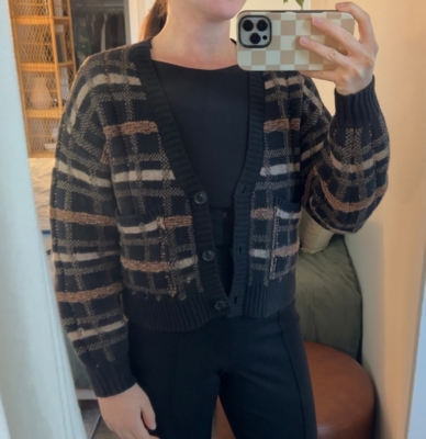 【 loin nuit 】plaid pattern knitcardigan loin nuit plaid pattern knitcardigan