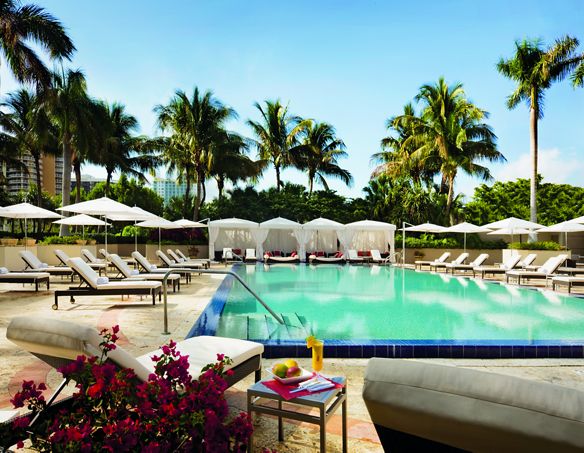Cabanas surround the hotel’s tropical pool deck 