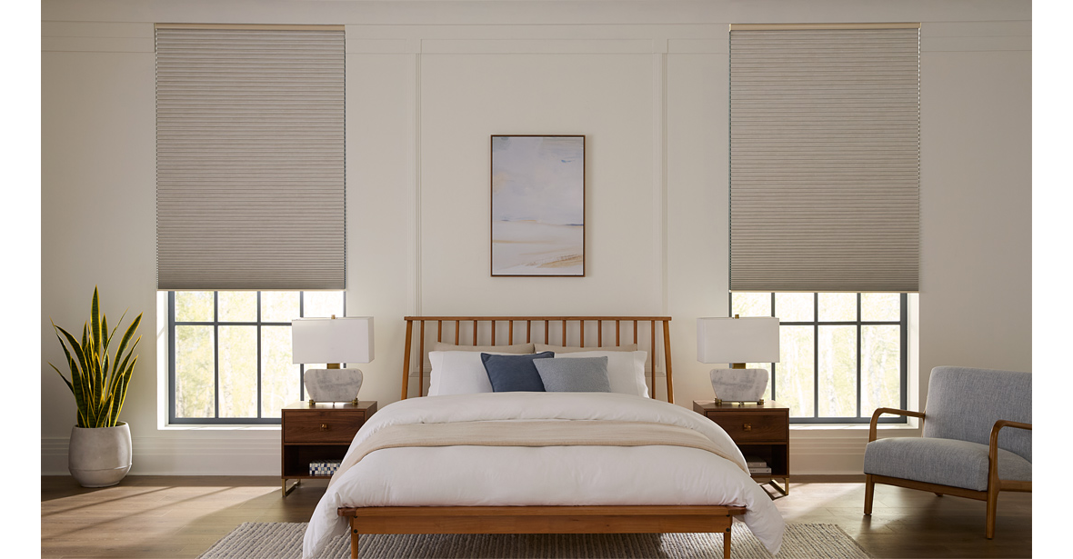 ELEMENTS® Custom Cellular Shades | Serene Bedroom 