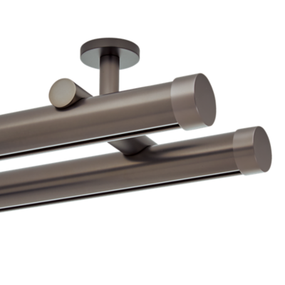 Double Rod Kit Ceiling Mount H Rail Traverse Aria Metal