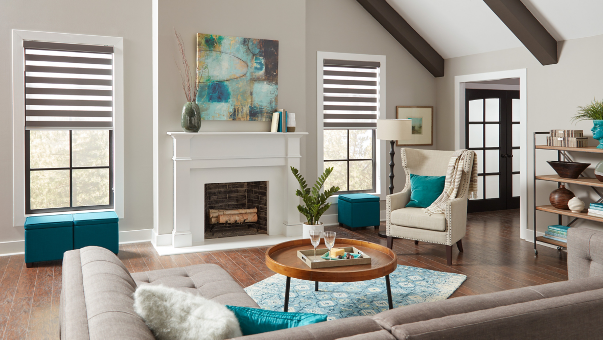 ELEMENTS® Custom Twinlight Shades | Contemporary Living Room 