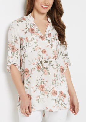 Ivory Wildflower Flap Pocket Popover Blouse | Blouses | rue21
