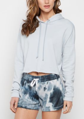 light blue cropped sweatshirt