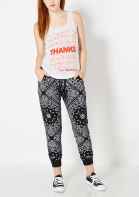 black bandana sweatpants