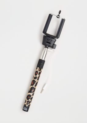 Leopard Rhinestone Shutter  Button  Selfie Stick Selfie 