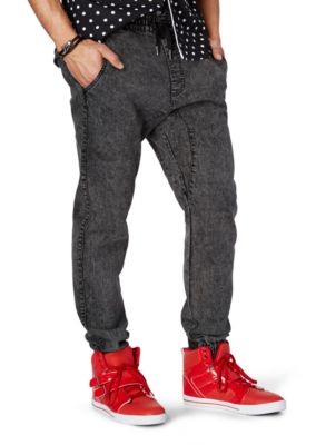 new look acid wash denim jogger