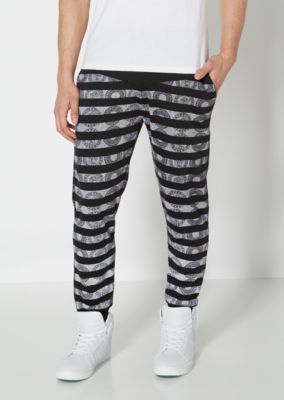 black white striped joggers