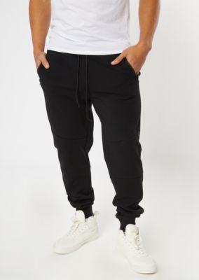 black joggers with zipper pockets