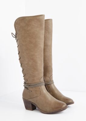 taupe knee high boots no heel