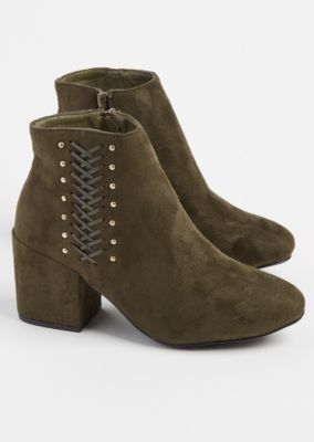 olive colored booties