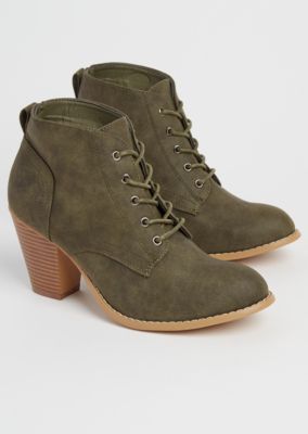 olive colored booties