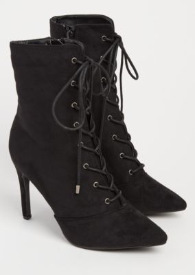 faux suede stiletto booties