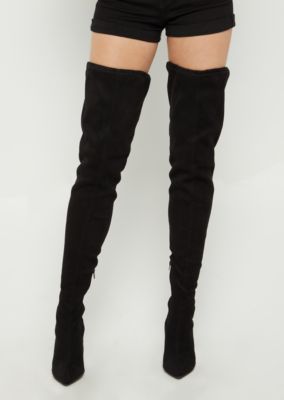 Black Faux Suede Stiletto Over The Knee Boots | Over the Knee Boots | rue21
