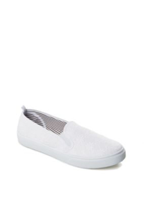 White Floral Eyelet Skate Shoe | Slip On Sneakers | rue21