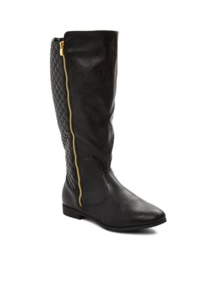 wide calf quilted riding boots