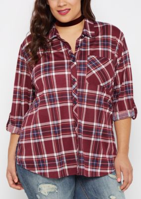 womens plus flannels