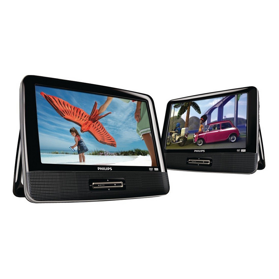  Dual Screen Portable DVD Player with Dual DVD Players New