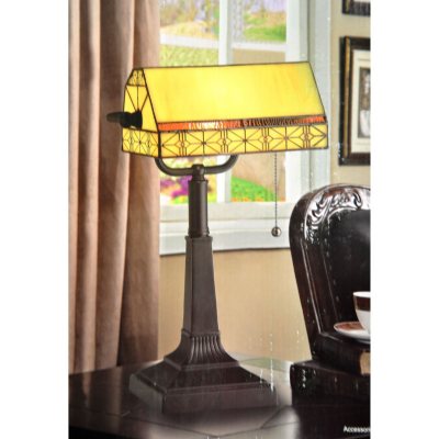 stained glass bankers lamp