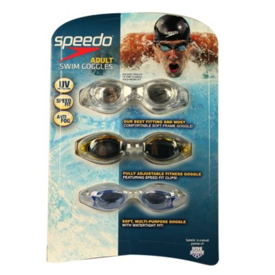 speedo 3 pack adult swimming goggles