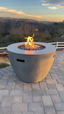 thumbnail video image 2 of 35" Round Gas Firepit Table, 2 of 8