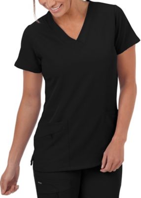 Jockey V-neck Zipper Pocket Scrub Tops | Scrubs &amp; Beyond | Scrubs &amp; Beyond