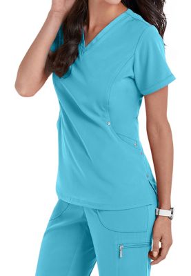 Beyond Scrubs Active Charli V neck 3 pocket Scrub Tops Scrubs Beyond