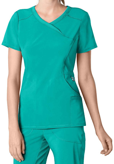 Infinity By Cherokee Solid Mock Wrap Scrub Tops With Certainty | Scrubs ...
