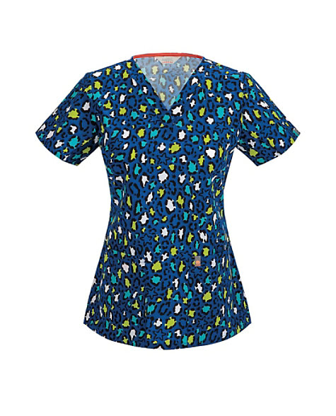 Code Happy Purrfectly Happy Print Scrub Tops With Certainty | Scrubs ...