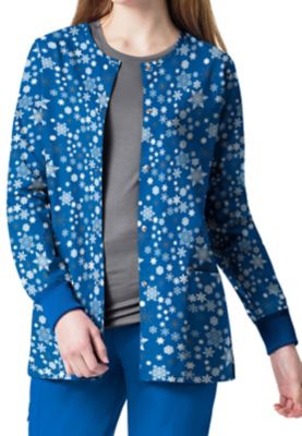 Zoe + Chloe Winter Bliss Print Scrub Jackets | Scrubs & Beyond