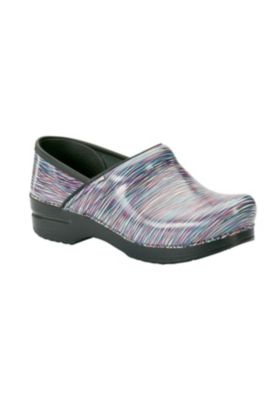 Dansko Professional Pastel Striped Patent Nursing Clogs | Scrubs & Beyond