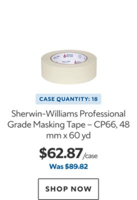 Sherwin-Williams Professional Grade Masking Tape - CP66, 48 mm x 60 yd. Case Quantity: 18. $62.87. Was $89.82. Shop now.