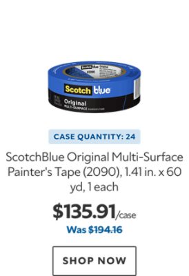 ScotchBlue Original Multi-Surface Painter's Tape (2090), 1.4 in. x 60 yd, 1 each. Case Quantity: 12. $135.91. Was $194.16. Shop now.