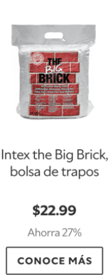 Intex the Big Brick, bolsa de trapos. $22.99. Ahorra 27%. Conoce más.