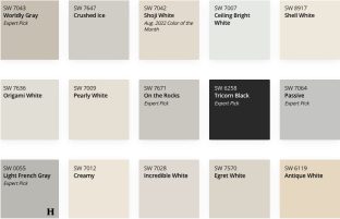 A list of Sherwin-Williams top 50 colors.