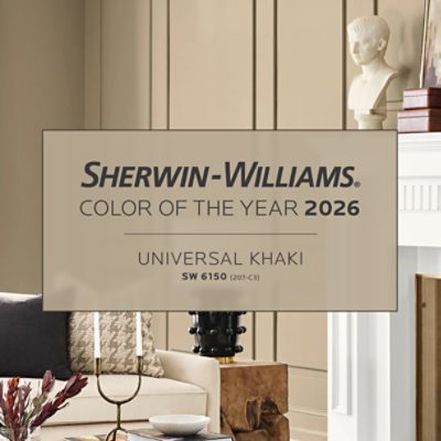Sherwin-Williams Color of the Year 2026. Universal Khaki SW 6150 (207-C3).