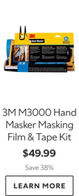 3M M3000 Hand Masker Masking Film & Tape Kit. $49.99. Save 38%. LEARN MORE.